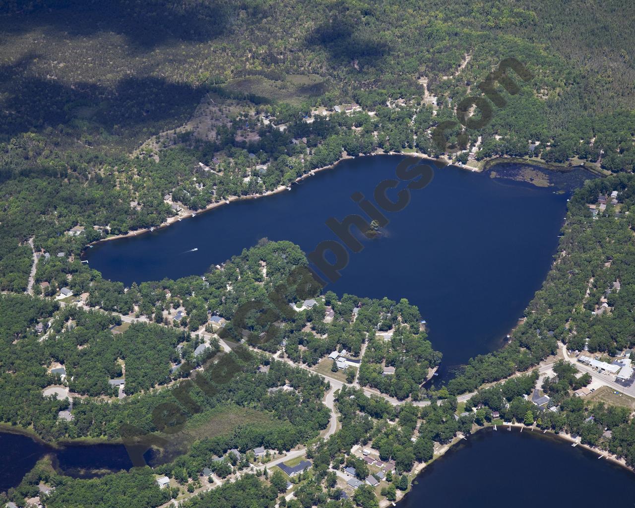 Aerial image of [5539] Little Island Lake in Iosco, MI with No frame