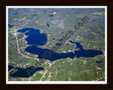 Aerial image of [553] Minnow Lake in Oakland, MI with Black Wood frame