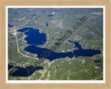 Aerial image of [553] Minnow Lake in Oakland, MI with Natural Wood frame