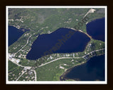 Aerial image of [5540] Round Lake in Iosco, MI with Black Wood frame