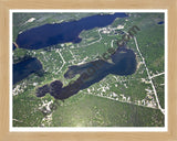 Aerial image of [5541] Indian Lake in Iosco, MI with Natural Wood frame