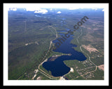 Aerial image of [5544] Foote Dam Pond in Iosco, MI with Black Metal frame