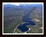 Aerial image of [5544] Foote Dam Pond in Iosco, MI with Black Wood frame