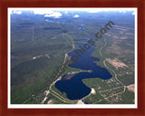 Aerial image of [5544] Foote Dam Pond in Iosco, MI with Cherry Wood frame