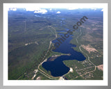 Aerial image of [5544] Foote Dam Pond in Iosco, MI with Silver Metal frame