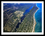 Aerial image of [5546] Cedar Lake (Looking North) in Iosco, MI with Black Metal frame