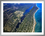 Aerial image of [5546] Cedar Lake (Looking North) in Iosco, MI with Silver Metal frame