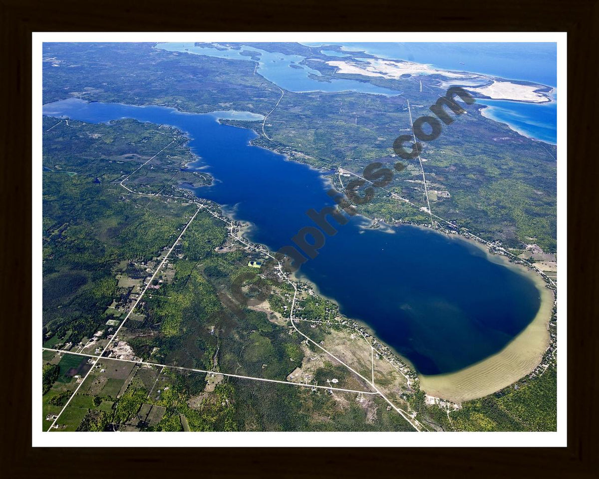 Aerial image of [5551] Long Lake with Black Wood frame