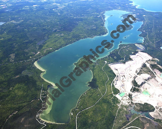 Aerial image of [5552] Grand Lake (Looking North) in Presque Isle, MI with No frame