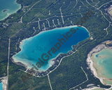 Aerial image of [5553] Lake Esau in Presque Isle, MI with Canvas Wrap frame