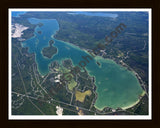 Aerial image of [5555] Grand Lake (Looking South) in Presque Isle, MI with Black Wood frame