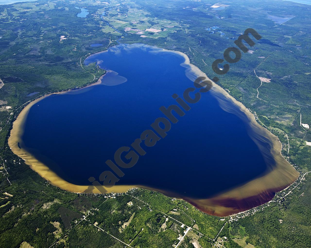 Aerial image of [5556] Black Lake in Cheboygan, MI with No frame