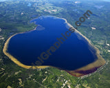 Aerial image of [5556] Black Lake in Cheboygan, MI with Canvas Wrap frame