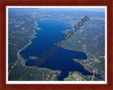 Aerial image of [5557] Mullett Lake in Cheboygan, MI with Cherry Wood frame