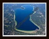 Aerial image of [5558] Burt Lake in Cheboygan, MI with Black Wood frame