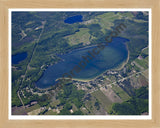 Aerial image of [5560] Munro Lake in Cheboygan, MI with Natural Wood frame