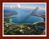 Aerial image of [5564] Lake Charlevoix (Looking South East) in Charlevoix, MI with Cherry Wood frame