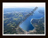 Aerial image of [5565] Lake Charlevoix (Looking West) in Charlevoix, MI with Black Wood frame