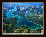 Aerial image of [5566] Walloon Lake in Charlevoix, MI with Black Wood frame