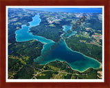 Aerial image of [5566] Walloon Lake in Charlevoix, MI with Cherry Wood frame