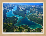 Aerial image of [5566] Walloon Lake in Charlevoix, MI with Natural Wood frame