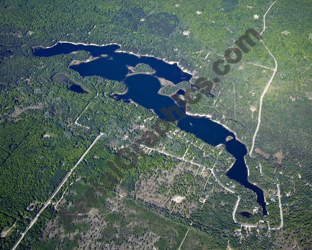 Aerial image of [5568] Lake Manuka in Otsego, MI with No frame