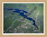 Aerial image of [5568] Lake Manuka in Otsego, MI with Natural Wood frame