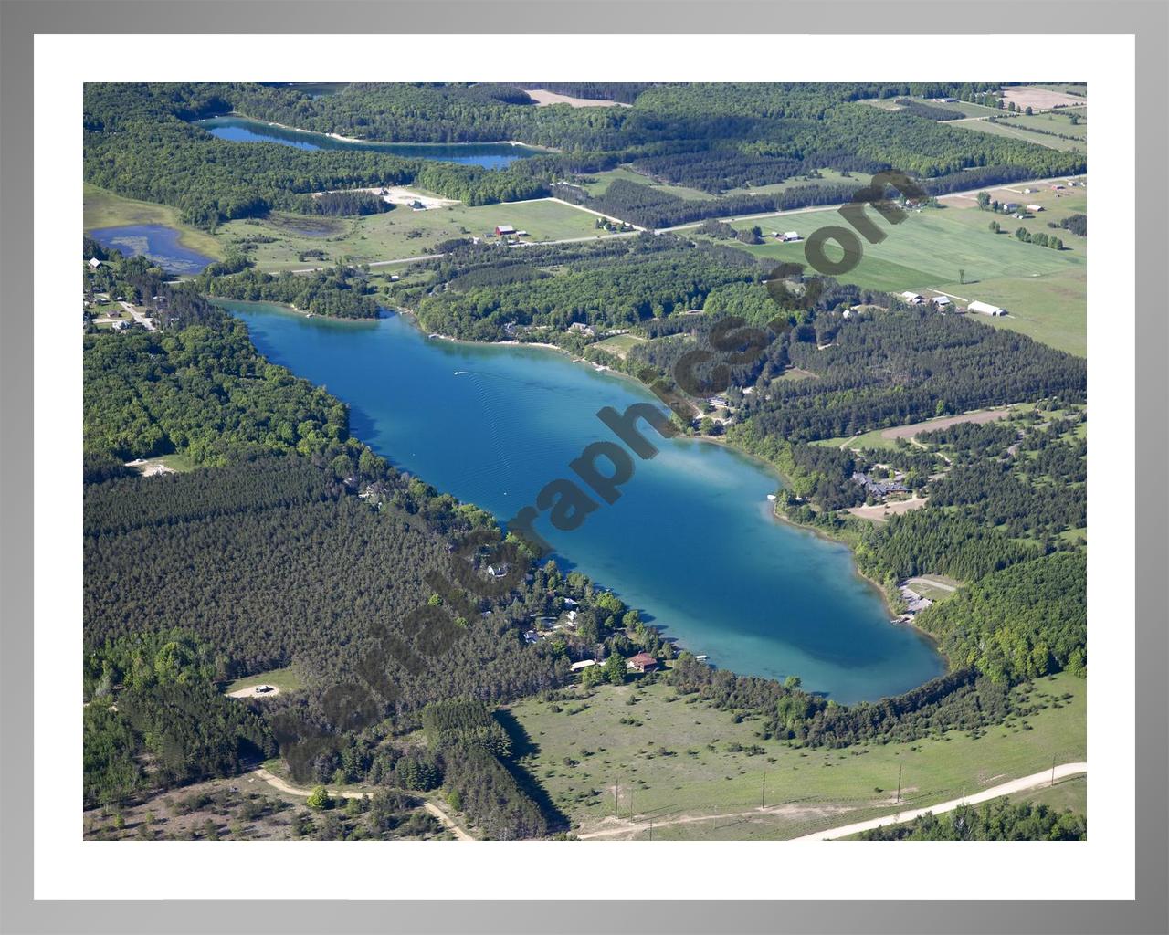 Aerial image of [5570] Dixon Lake in Otsego, MI with Silver Metal frame