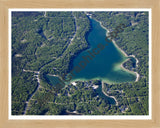 Aerial image of [5571] Little Bear Lake in Otsego, MI with Natural Wood frame