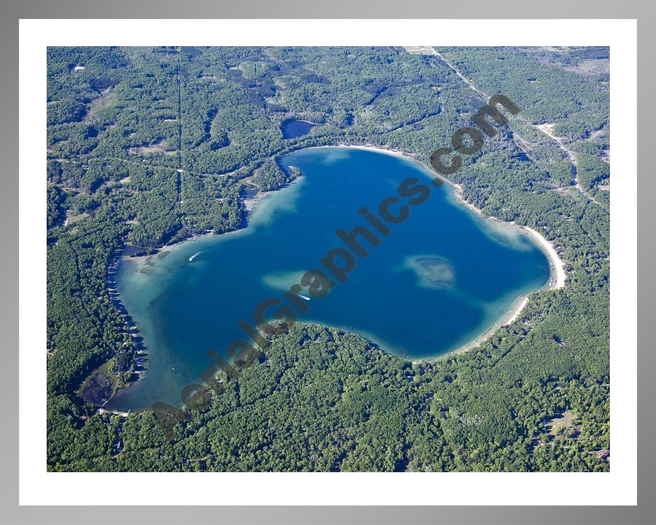 Aerial image of [5572] Big Bear Lake in Otsego, MI with Silver Metal frame