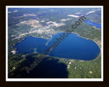 Aerial image of [5573] East Twin Lake in Montmorency, MI with Black Wood frame