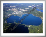 Aerial image of [5573] East Twin Lake in Montmorency, MI with Silver Metal frame