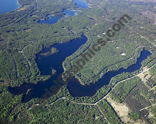 Aerial image of [5574] Tee Lake in Oscoda, MI with No frame