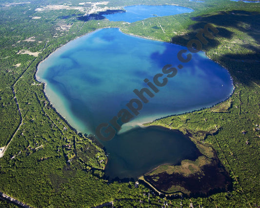 Aerial image of [5578] West Twin Lake in Montmorency, MI with No frame