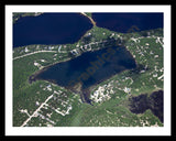 Aerial image of [5579] Bass Lake in Iosco , MI with Black Metal frame