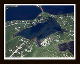 Aerial image of [5579] Bass Lake in Iosco , MI with Black Wood frame