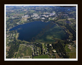 Aerial image of [5580] Fremont Lake in Newaygo, MI with Black Wood frame