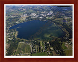 Aerial image of [5580] Fremont Lake in Newaygo, MI with Cherry Wood frame