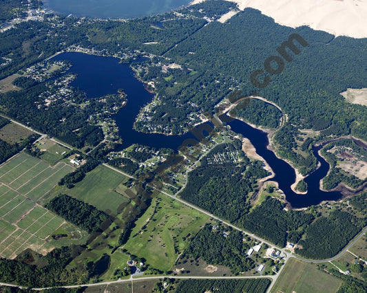 Aerial image of [5583] Upper Silver Lake in Oceana, MI with No frame