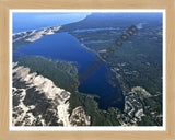 Aerial image of [5586] Hamlin Lake, Looking North in Mason, MI with Natural Wood frame