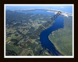 Aerial image of [5587] Hamlin Lake, Looking West in Mason, MI with Black Wood frame