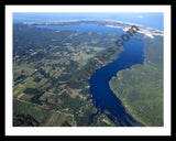 Aerial image of [5587] Hamlin Lake, Looking West in Mason, MI with Black Metal frame