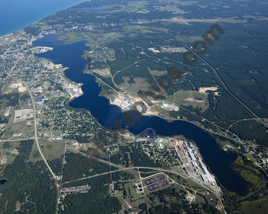 Aerial image of [5588] Manistee Lake in Manistee, MI with No frame