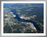 Aerial image of [5588] Manistee Lake in Manistee, MI with Silver Metal frame