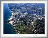 Aerial image of [5589] Manistee Lake in Manistee, MI with Silver Metal frame