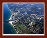 Aerial image of [5589] Manistee Lake in Manistee, MI with Cherry Wood frame