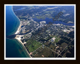 Aerial image of [5589] Manistee Lake in Manistee, MI with Black Wood frame