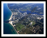 Aerial image of [5589] Manistee Lake in Manistee, MI with Black Metal frame