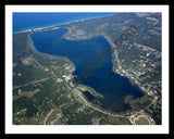 Aerial image of [5590] Portage Lake in Manistee, MI with Black Metal frame