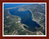 Aerial image of [5590] Portage Lake in Manistee, MI with Cherry Wood frame